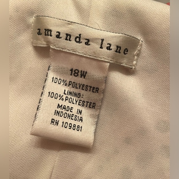 Amanda Lane White with Black Pokadot Layered Sleeveless Dress 18W - Picture 9 of 14